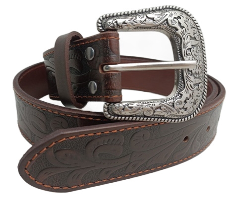 Pilbara Western Dress Buckle Tooled Leather Belt